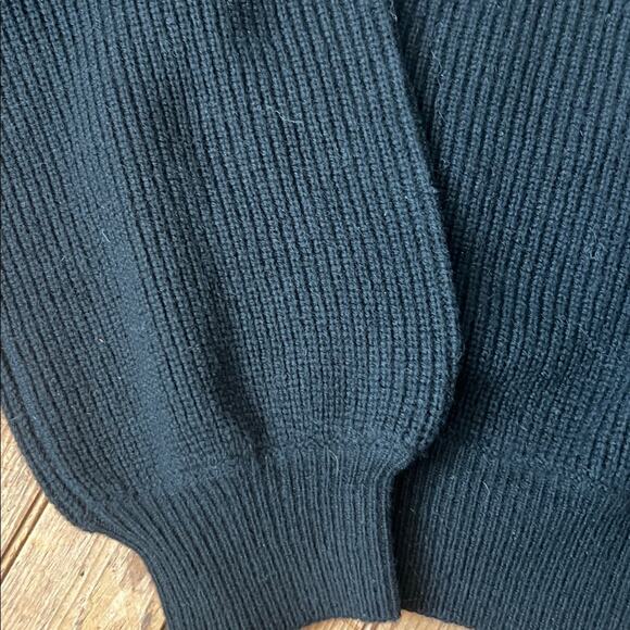 Timberland womens sweater Black chunky knit Crewneck short wool nwt new - Picture 2 of 7